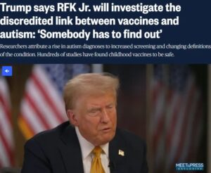 NBC Blasts Trump and Kennedy for Wanting to Conduct Vaccine-Autism Studies – When None Have Been Done.